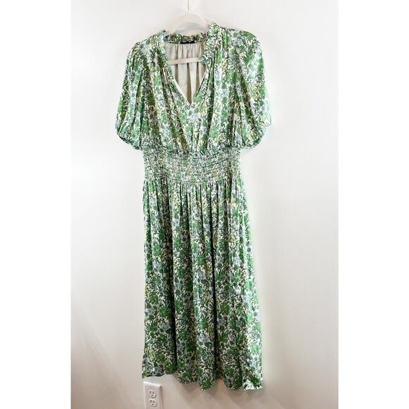 J. Crew Green Floral Midi Dress - Picture 6 of 9
